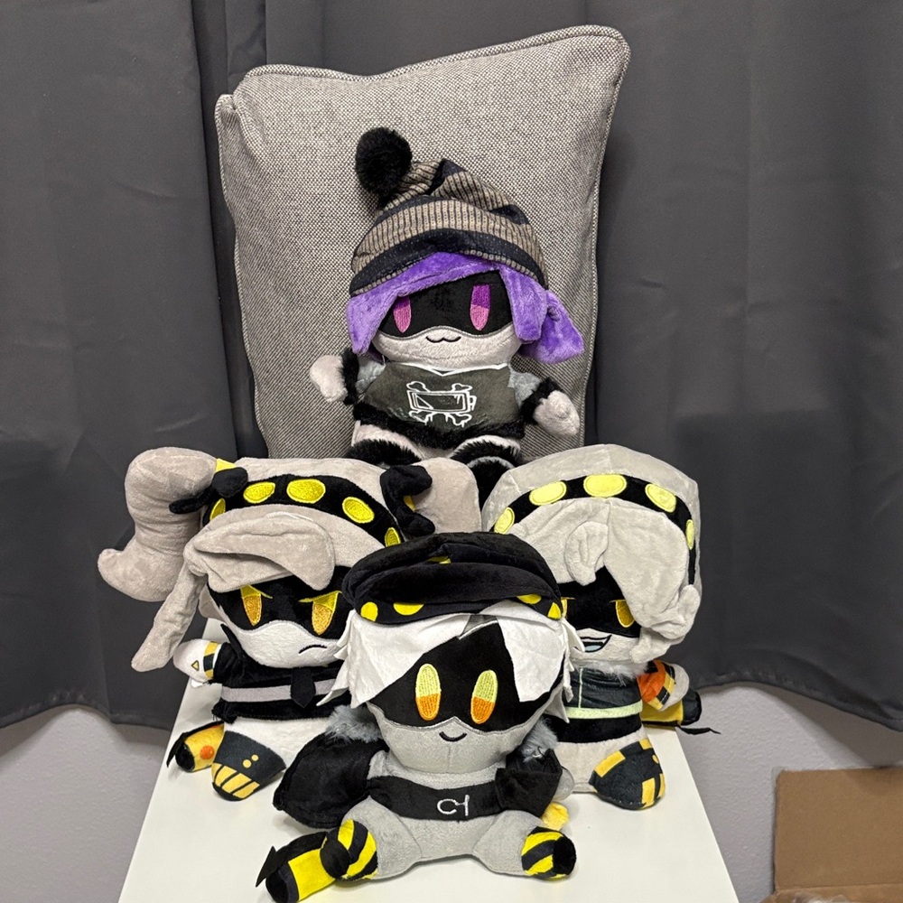Plush Toy Set with Black and Yellow Accents